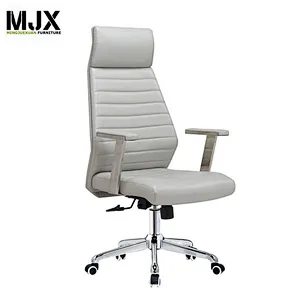 Competitive high back white PU swivel chair with PU padded seat&back