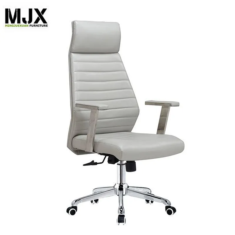 Competitive high back white PU swivel chair with PU padded seat&back