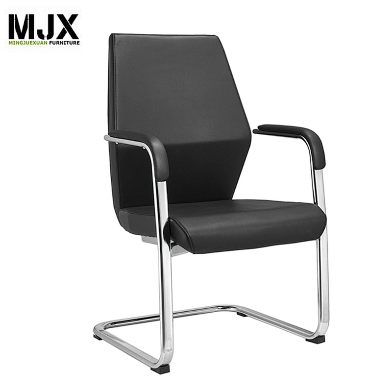 Heavy duty office furniture leather Conference Room chairs no wheels