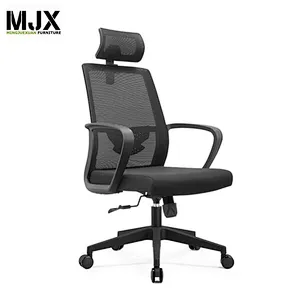 Simple design black high back black mesh ergonomic chair with 340mm nylon base