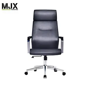 Simple design high back executive chair with chrome metal base for project