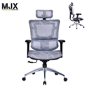 Home and office use ergonomic seating gray desk chair with wheel