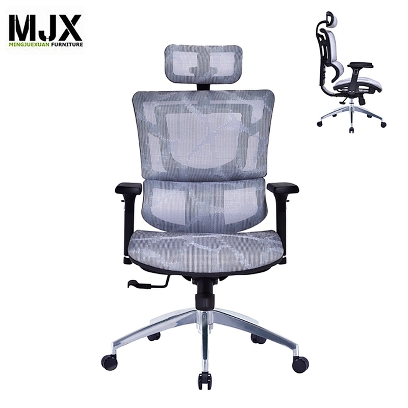 Home and office use ergonomic seating gray desk chair with wheel