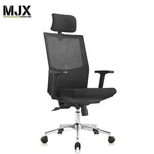 Popular high back black mesh ergonomic chair with 350mm chrome metal base