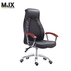 Brown PU leather excellent quality high back executive chair with back support cushion boss office chair