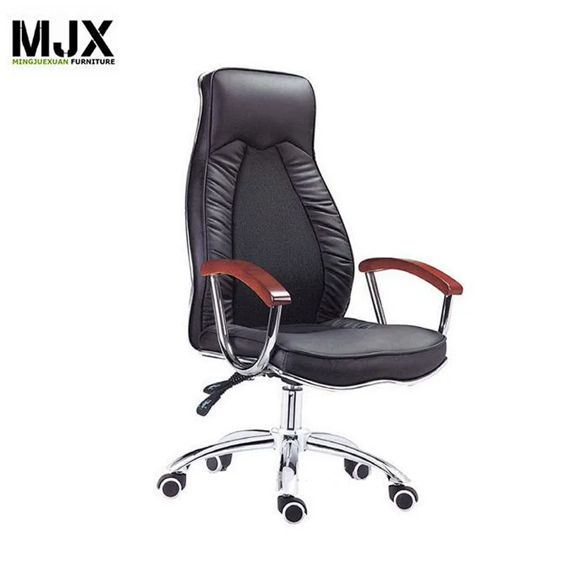 Brown PU leather excellent quality high back executive chair with back support cushion boss office chair