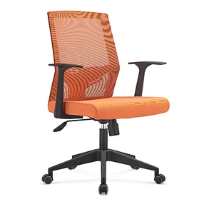 Black computer swivel mesh office chair with aluminium base