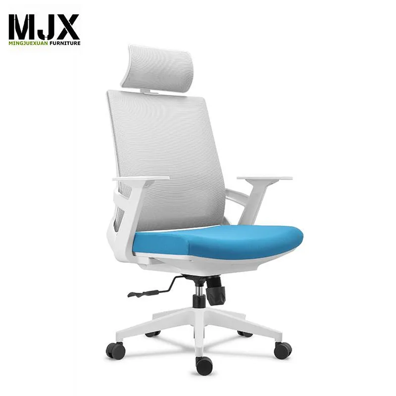 Hot-selling mid back  mesh office chair with white nylon base