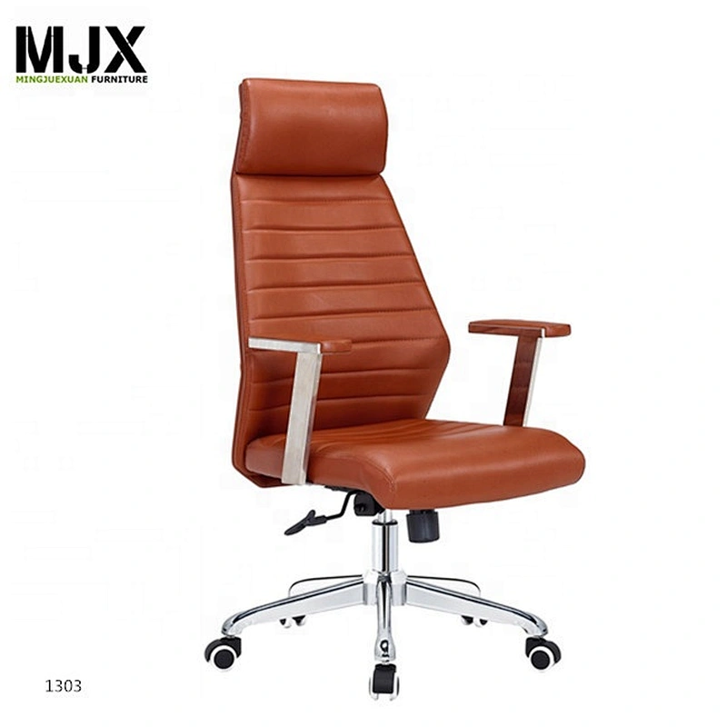 Factory own design high back office chair with stainless steel armrest