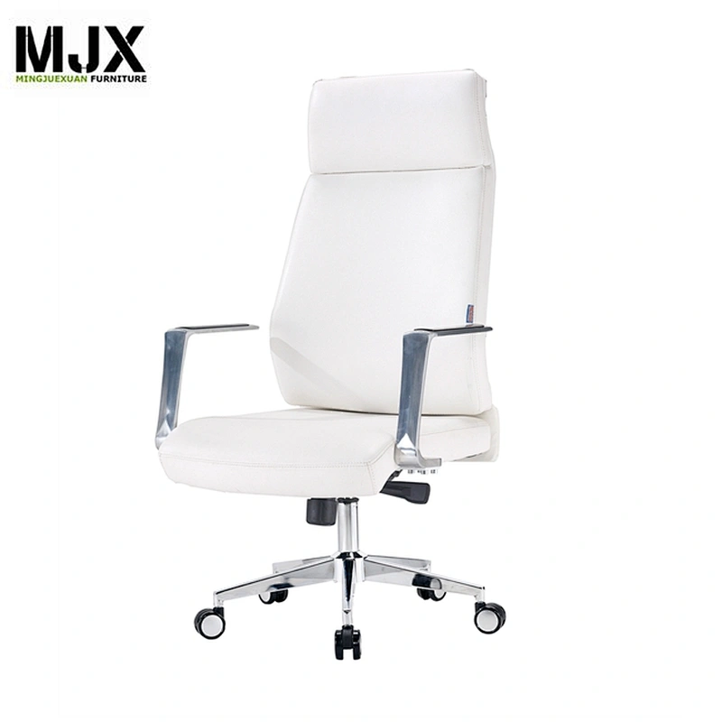 MJX high back heated executive office chair with chrome metal armrest