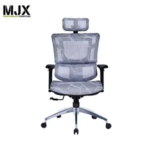 Popular design high back grey mesh swivel office chair with 350mm aluminium base