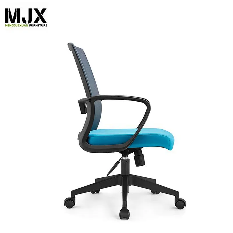 Hot selling black mid back chair with fixed armrest office chair for office