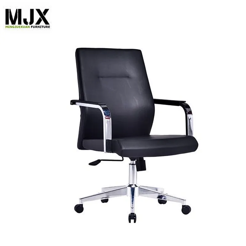 Mid back executive swivel office chair with aluminum base