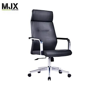 Simple design high back executive chair with chrome metal base for project