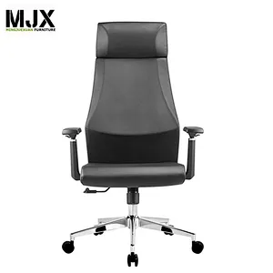 CIFF Hot-selling  PU leather high back executive office chair with BIFMA passed 60mm PU nylon castors