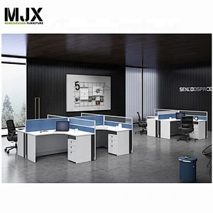 China supplier office furniture wood staff table office desk modern 4 staff workstation