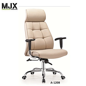 Newest hot sale Classic simple design leather swivel chair with soft PU armrest