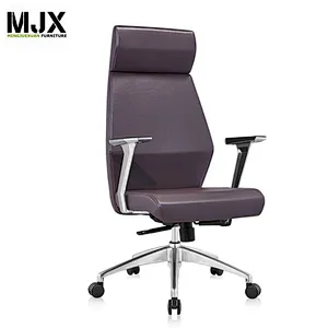Top quality  hot-selling luxury PU high back office chair with 350mm aluminium alloy polish base