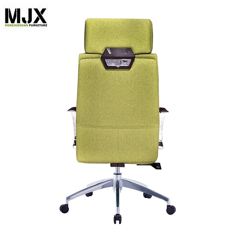 Factory new design high back aluminium arm revolving green chair Fabric Manager chair