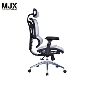 Popular design high back grey mesh swivel office chair with 350mm aluminium base