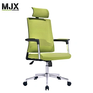 Factory new design high back aluminium arm revolving green chair Fabric Manager chair
