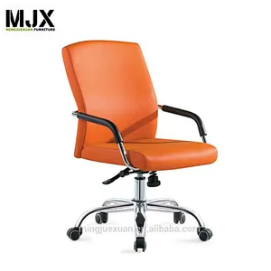 Orange pu leather chair mid back executive chair
