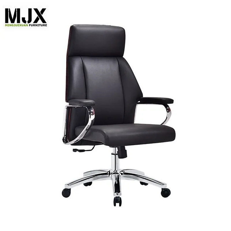 Hot-selling comfortable luxury PU high back office chair with  chrome metal base