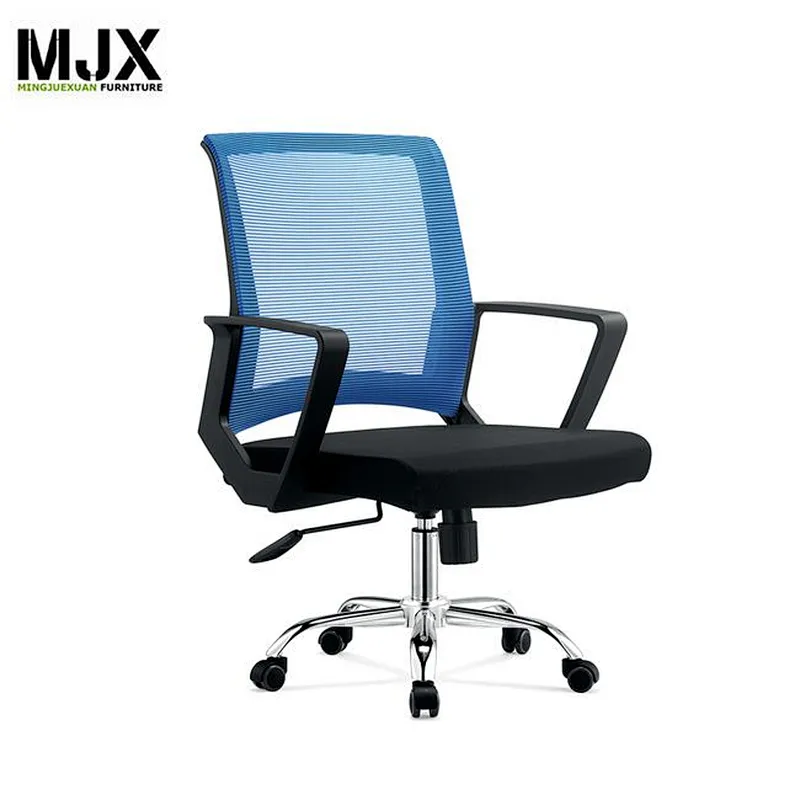 Competitive simple design mid back blue mesh office chair with butterfly mechanism