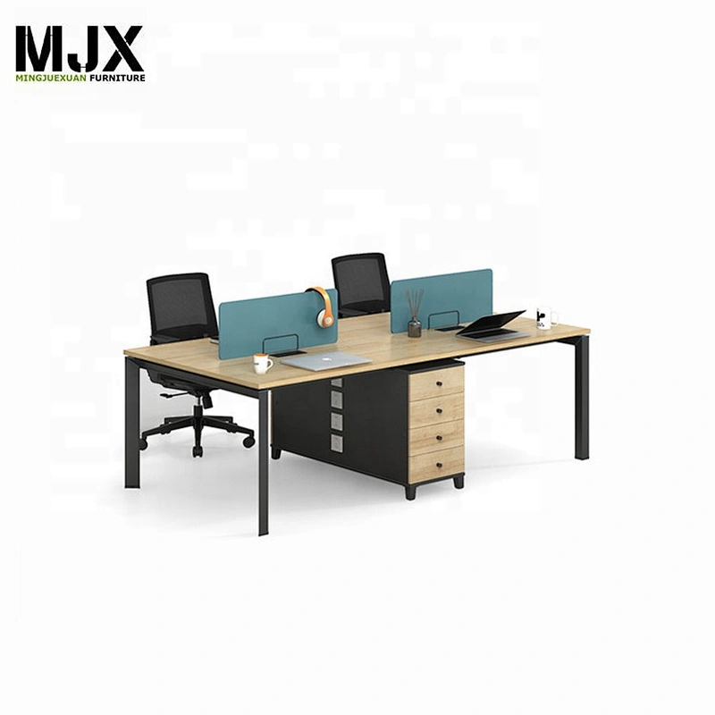 Wholesale modern office furniture tables MFC/MDF wooden 4 person office workstation