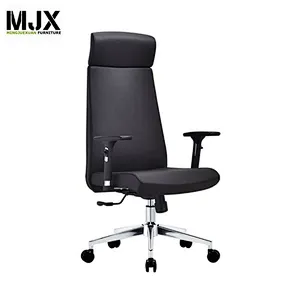 Hot-selling comfortable luxury PU high back office chair with  chrome metal base