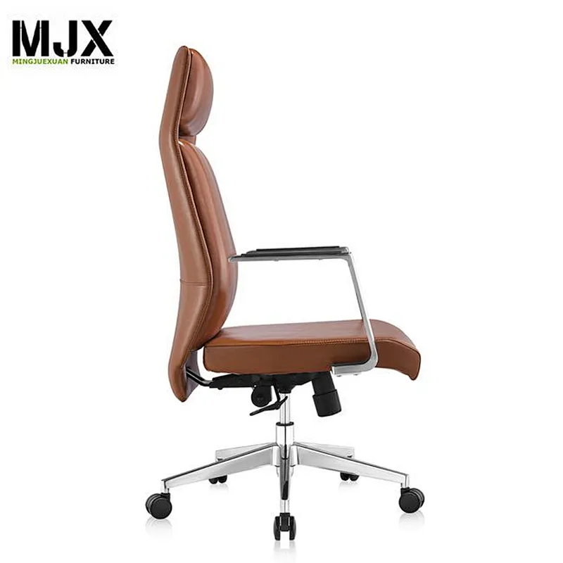 Hot-selling black durable leather mid back best quality executive chair with 350mm square tube aluminium base