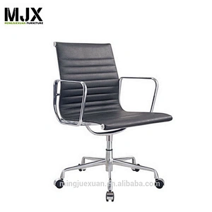 Black Modern Ergonomic Computer mid back aluminium full mesh executive office chair