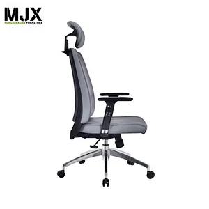 Simple design high back executive PU office chair with aluminium base