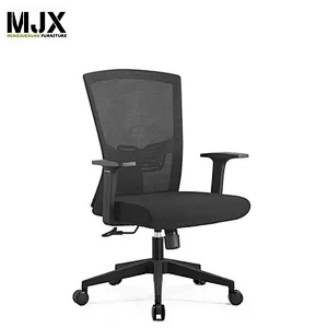 2019 Hot selling black mid back chair with fixed armrest office chair for office