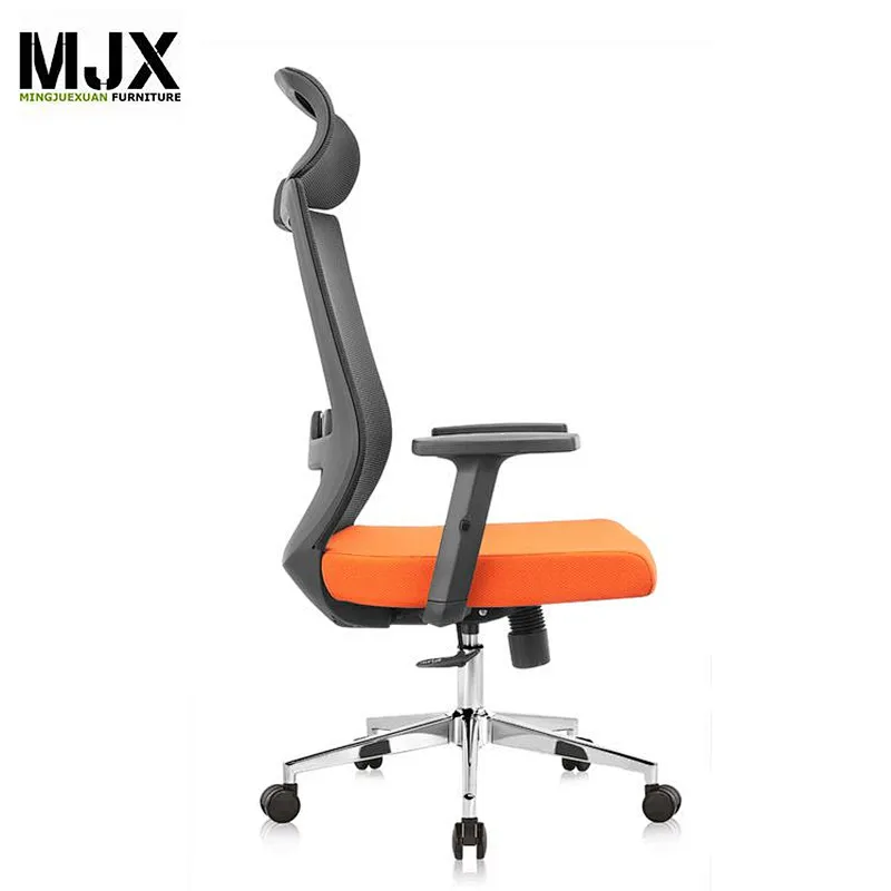 Comfortable orange mesh mid back mesh office chair