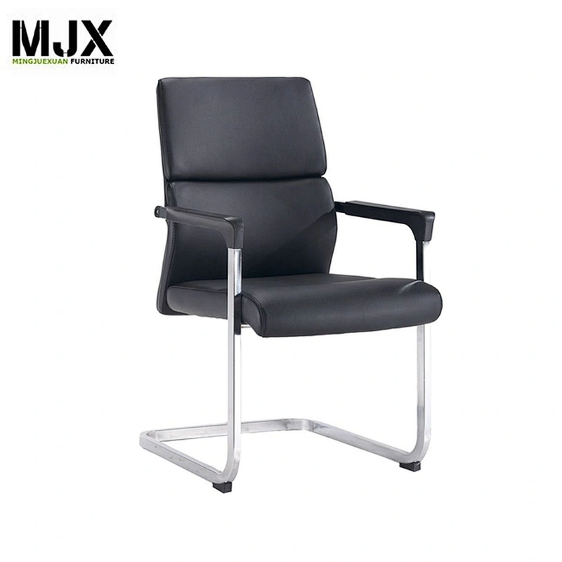 Office PU leather boardroom reception chairs without wheels