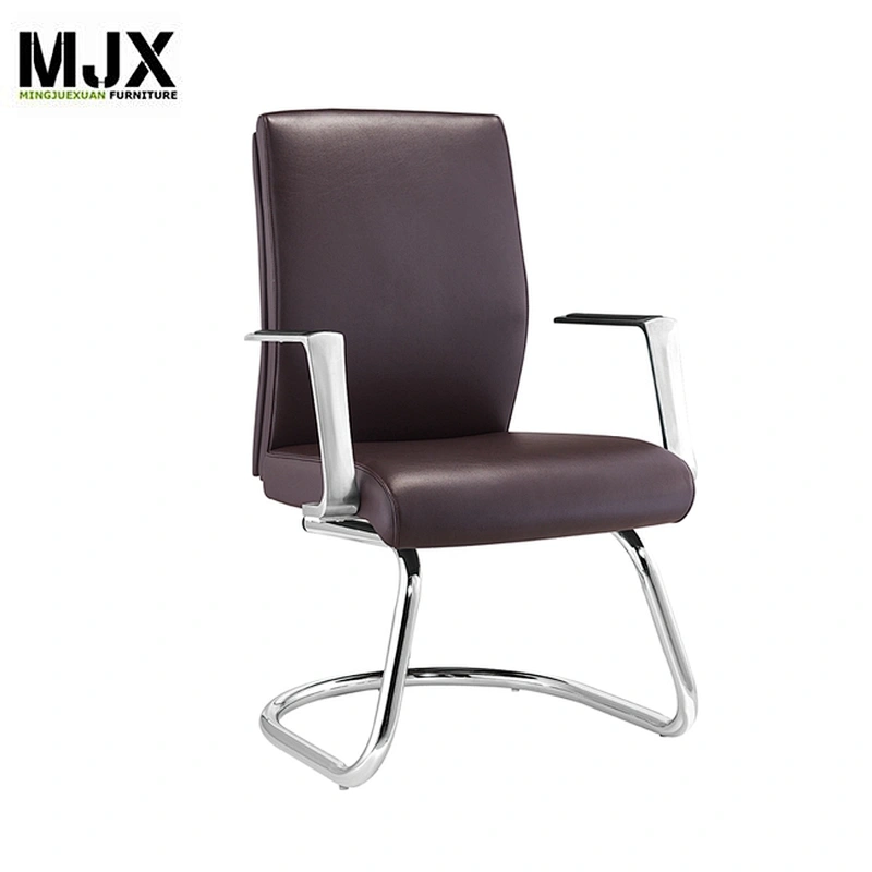 Heavy duty office furniture leather Conference Room chairs no wheels