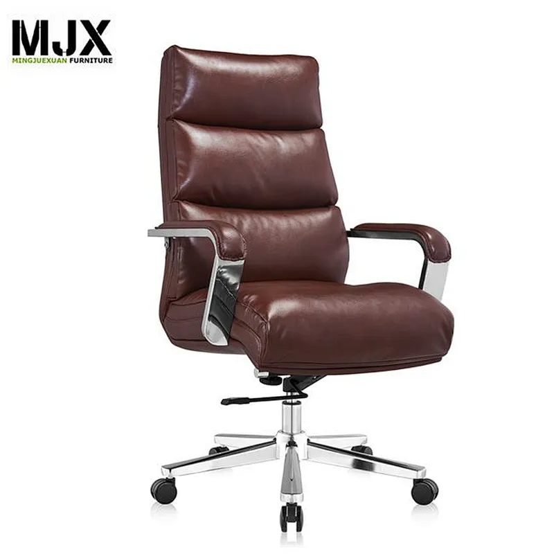 Foshan factory hot sale new design Swivel Leather Executive Chair high quality office furniture with oak wood armpad
