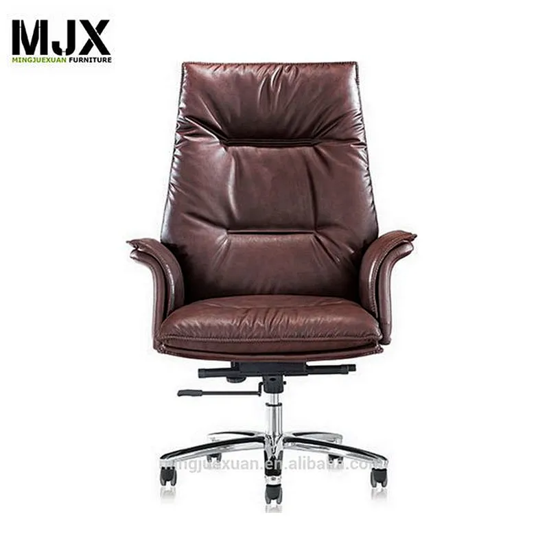 Top level white leather executive chair mid back office chair