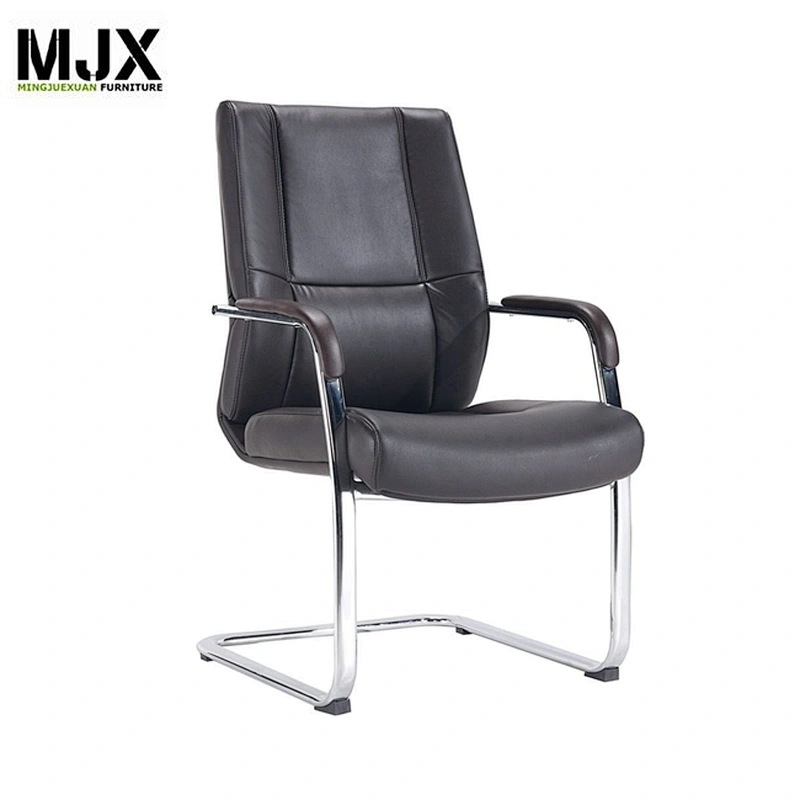 Office PU leather boardroom reception chairs without wheels