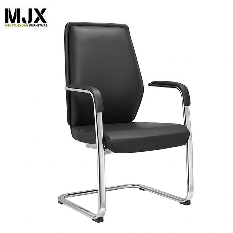 Heavy duty office furniture leather Conference Room chairs no wheels