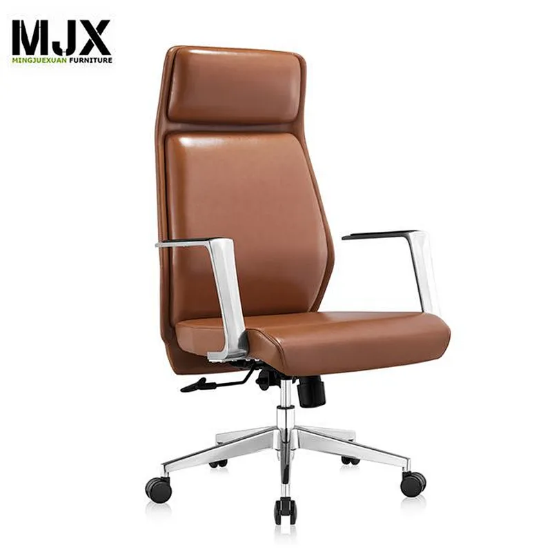 Hot-selling black durable leather mid back best quality executive chair with 350mm square tube aluminium base