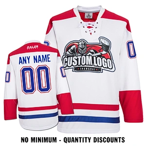 Custom Your Hockey Jerseys (Any Logo Any Number Any Name) Montreal Canadiens White ECM02
