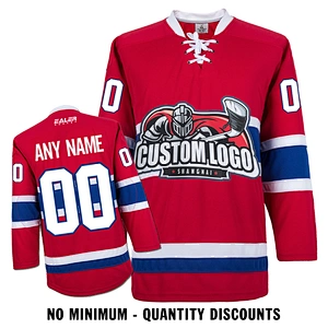 Custom Your Hockey Jerseys (Any Logo Any Number Any Name) Montreal Canadiens Red ECM01