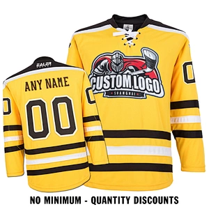 Custom Your Hockey Jerseys (Any Logo Any Number Any Name) Boston Bruins Yellow ECB01