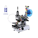 Manual flat bottle labeling testing