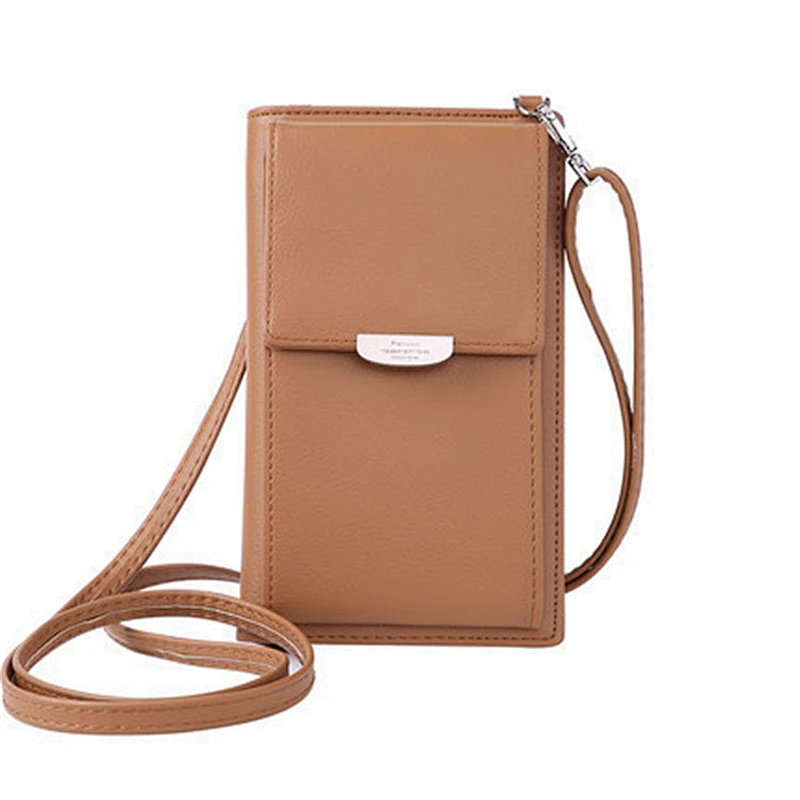 Wholesale hot selling pu leather mini sling bag cell phone purse crossbody bag with wallet card
