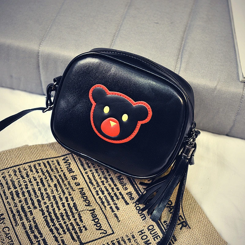 Girls PU Leather Embroidery Messenger Bag Cute Crossbody Bag For Kids