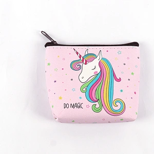 New cute unicorn coin purse small fresh female PVC coin purse candy color