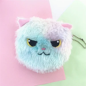 HoFactory new colorful plush coin purse girl storage coin bag round zipper mini bag for girls